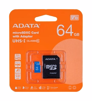 Atmiņas karte ADATA microSD 64GB (UHS-I Class 10) + SD adapteris