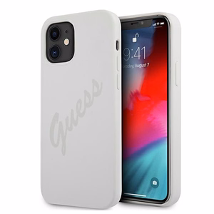 Guess GUHCP12SLSVSCR iPhone 12 mini 5.4" krēmkrāsas/krēmkrāsas cietais apvalks Script Vintage