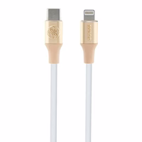Guess Ebossed Logo USB-C / Lightning kabelis 1,5 m ātrai uzlādei - zelta krāsā