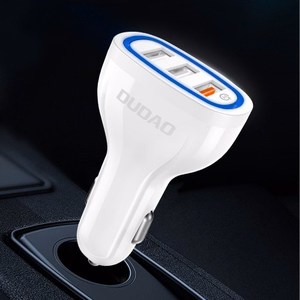 Automašīnas lādētājs Dudao R7S QC3.0 Quick Charge 18W melns (porti: 3xUSB)