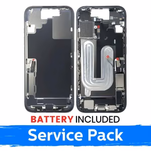 Mid-Frame Housing Apple iPhone 17 Back Housing + Battery / Black / (Service Pack)