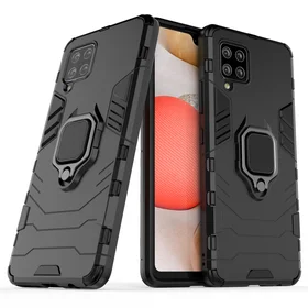 Ring Armor apvalks ar statīvu Izturīgs cietais apvalks Samsung Galaxy A42 5G melns