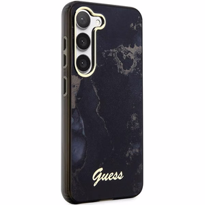 Guess GUHCS23SHTMRSK S23 S911 чёрный/чёрный жёсткий чехол Golden Marble Collection