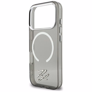 Karl Lagerfeld IML KL Script Logo MagSafe чехол для iPhone 17 Pro Max чёрный