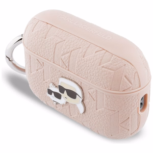 Karl Lagerfeld Monogram Karl & Choupette Head Maciņš for AirPods Pro 3 - rozā