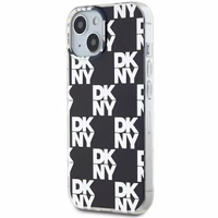 DKNY IML rūtainais mono raksts viedtālruņa apvalks iPhone 15 Plus / 14 Plus - melns