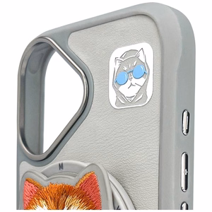 AmazingThing Nimmy Glasses Cool Cat MagSafe apvalks viedtālrunim iPhone 16 – pelēks
