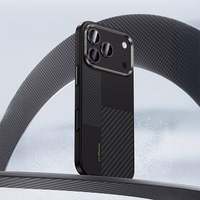 Benks Montage magnētiskais Armor Pro Kevlar viedtālruņa apvalks ar metāla rāmi 600D+1500D (MA70) Iphone 17 Pro Max melns (ar kameras vadības pogu)