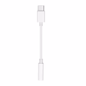 Adapteris AUX Type C (vīriešu) uz Jack 3,5 mm (sieviešu) balts