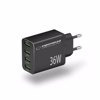 Esperanza EZC107K mains charger 36W melns
