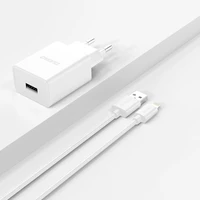 Dudao A4EU USB-A 2.1A sienas lādētājs - balts + USB-A - Lightning kabelis