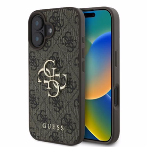 Guess 4G lielā logotipa viedtālruņa apvalks iPhone 16 - brūns