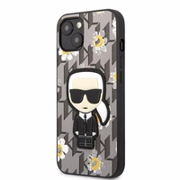 Karl Lagerfeld KLHCP13MPMNFIK1 iPhone 13 6.1" pelēks/pelēks Ziedu Ikonik Karl