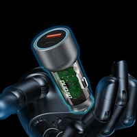 Dudao R4T 25W USB-A / USB-C automašīnas lādētājs - pelēks