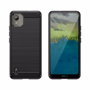 Carbon Case silikona viedtālruņa apvalks Nokia C110 - melns