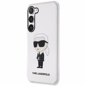 Karl Lagerfeld KLHCS23SHNIKTCT S23 S911 caurspīdīgs cietais viedtālruņa apvalks Ikonik Karl Lagerfeld