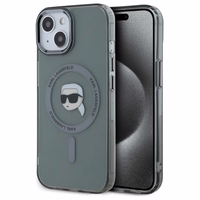 Karl Lagerfeld KLHMP15SHLSKIK iPhone 15 6.1" melns cietais viedtālruņa apvalks IML Metal Karl Head Magnētiskais (MagSafe)