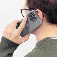 Kingxbar Plain Series viedtālruņa apvalks iPhone 13 Pro Max silikona apvalks pelēks