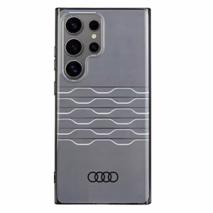 Audi IML Ģeometriskā raksta viedtālruņa apvalks S24 Ultra S928 melns/melns cietais apvalks AU-IMLS24U-A6/D3-BK