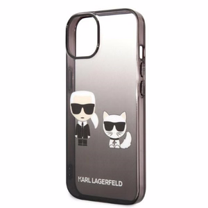 Karl Lagerfeld KLHCP14LTGKCK iPhone 14 Pro 6.1 "cietais apvalks melns/melns Gradients Ikonik Karl & Choupette