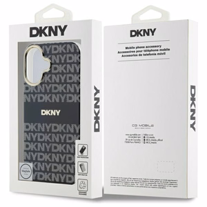 DKNY tekstūras raksta ar svītru viedtālruņa apvalks iPhone 16 - melns