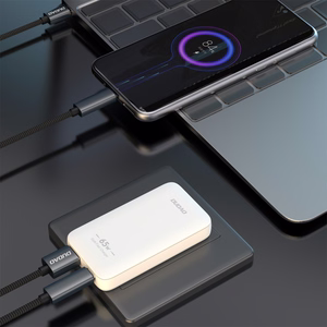 Dudao A65Q 65W GaN ceļojumu sienas lādētājs USB-A / USB-C PD īpaši plāns EU / US – balts