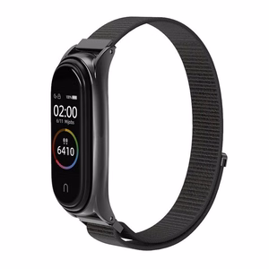 Нейлоновый ремешок для XIAOMI Mi Band 5 / 6 / 7 черный (05)