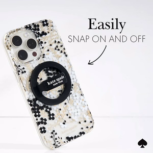 Kate Spade New York Magnetic Loop Grip MagSafe magnētiskais tālruņa turētājs pirkstam, melns