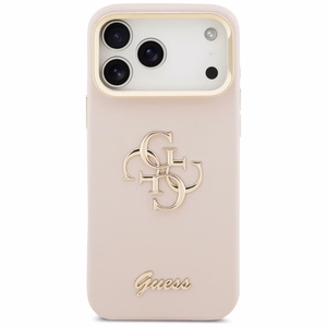 Guess Grained Big 4G & Stand Camera Case for iPhone 17 Pro Max - Pink