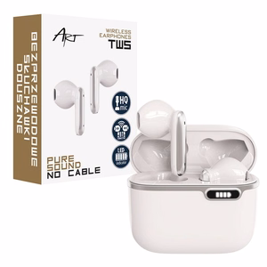 ART bezvadu austiņas Bluetooth TWS ar dokstaciju Type C AP-TW-B4W balta