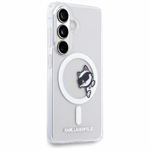 Karl Lagerfeld maciņš Magnetic IML Peekaboo Choupette priekš Samsung Galaxy S26 caurspīdīgs