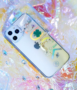 Kingxbar Lucky Series case decorated with original Swarovski crystals iPhone 12 mini transparent (Clover)