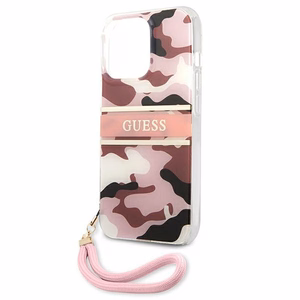 Guess GUHCP13XKCABPI iPhone 13 Pro Max 6.7" rozā/rozā cietais apvalks Camo Siksnas Kolekcija