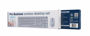 GEMBIRD KBS-WMS-01-W-CYRL bezvadu tastatura un pele, kirilica, balta