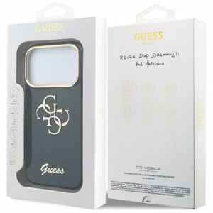 Guess IML 4G Script Metal чехол для iPhone 17 Pro Max синий