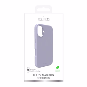 Puro Icon Mag Pro чехол из жидкого силикона для iPhone 17, совместимый с MagSafe, с защитой камеры и алюминиевыми кнопками - розовый
