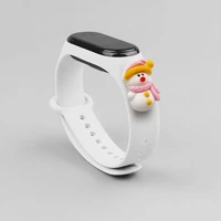 Siksna Xmas Xiaomi Mi Band 3 / 4 Ziemassvētku silikona siksna aproce ar sniegavīru - balta