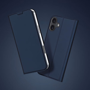 Dux Ducis Skin Pro viedtālruņa apvalks iPhone 16 ar atveramu vāciņu un karšu nodalījumu - zils