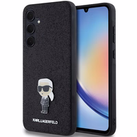 Karl Lagerfeld Fiksēts Mirdzošs Ikonik Logo Metal Pin viedtālruņa apvalks Samsung Galaxy A35 - melns