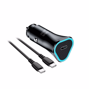 Car charger Blue Star USB C QC3.0 PD AFC 3A 20W + cable USB C to USB C black