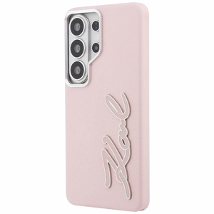 Karl Lagerfeld maciņš Grained Signature Metal Resin Logo Samsung Galaxy S26 Ultra rozā