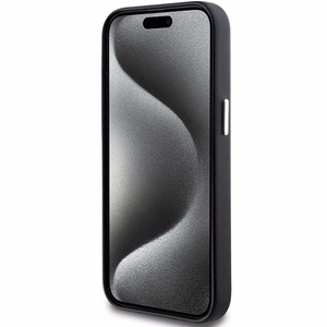 BMW paraksta ietīts metāla magnētiskais viedtālruņa apvalks iPhone 15 Plus / 14 Plus - melns