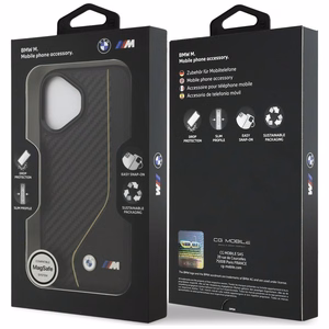 BMW M Carbon Line & Logo MagSafe Maciņš for iPhone 17 - dzeltens