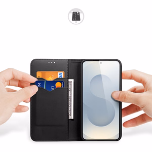 Dux Ducis Hivo Samsung Galaxy S25 Edge Case with Flip and RFID Protection - Black