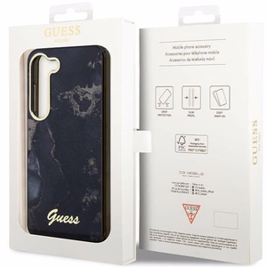 Guess GUHCS23SHTMRSK S23 S911 чёрный/чёрный жёсткий чехол Golden Marble Collection