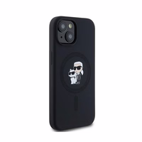 Karl Lagerfeld silikona Karl&Choupette magnētiskais viedtālruņa apvalks iPhone 15 Plus / 14 Plus - melns