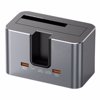 Dual Bay dokstacija, M.2 SATA/ NVME, 2,5"/3,5" SSD/HDD, 2x USB-A, USB-C