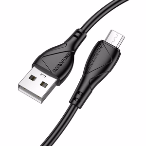 Borofone Kabelis BX121 Enerģija - USB uz Micro USB - 2,4A 1 metrs - melns