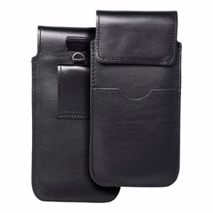 ROYAL - Ādas universāls apvalks ar atloku / melns - Izmērs 2XL - IPHONE 6 PLUS / SAMSUNG A52 / XIAOMI REDMI NOTE 10