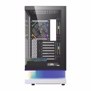 DarkFlash F1 ATX datora korpuss ar 6 ventilatoriem, balts